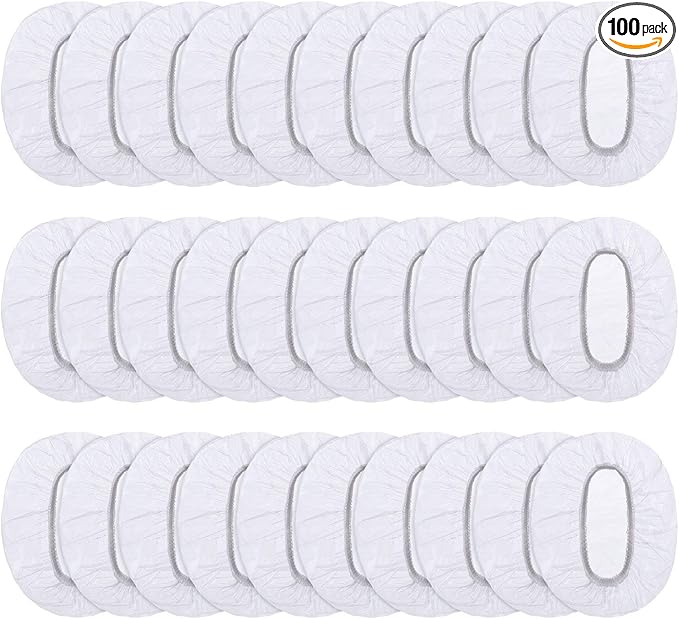 Outus 100 Pack Clear Disposable Ear Covers Plastic Waterproof Ear Protectors for Shower, Hair Dye, Bathing