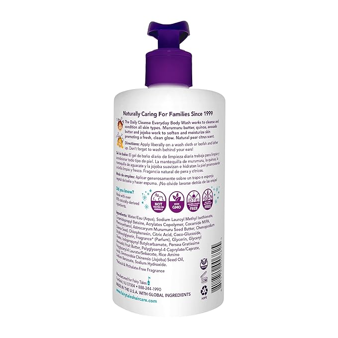 Fairy Tales Daily Cleanse Kids Body Wash | Kids Soap With Gentle, Clean Natural Ingredients | Sulfate Free, Silicone Free, Body Wash for Boys and Girls - 16 oz.
