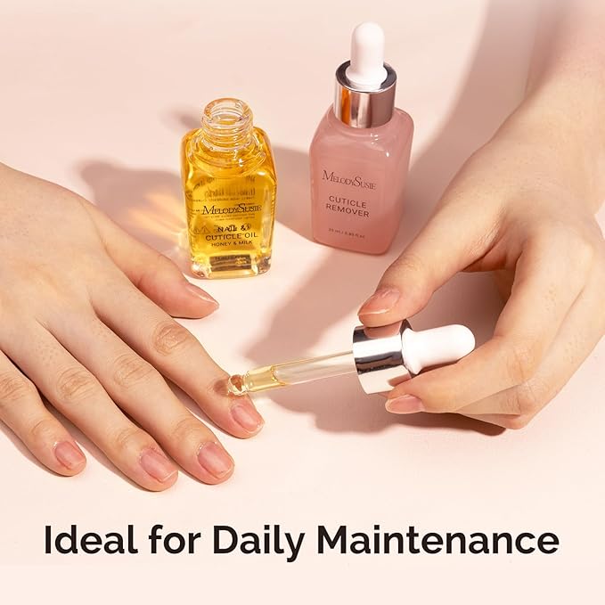 MelodySusie 25ML Cuticle Care Kit - Cuticle Oil and Cuticle Remover, Cuticle Nourishes and Softener, Promotes Nail Growth and Strength for Home and Salon Use 2PCS