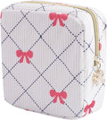 Period Bag for Women - Cute Corduroy Sanitary Napkin Storage Bag with Bow Design | Period Pouch for Daily Use, Travel | Discreet Menstrual Pouch | Pad Bags for Period Holds Pads, Tampons