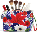 Gloppie Small Makeup Bag for Purse Portable Cosmetic Bag Aesthetic Floral Makeup Pouch Wristlet Pouch for Women Big Red Flower