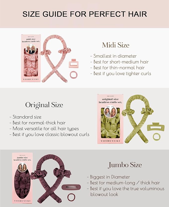 Jumbo Heatless Curls Overnight Hair Curlers to Sleep In Large Hair Rollers for Long Hair Blowout Look No Heat Overnight Curls, Soft Satin Flexi Rods Heatless Curling Rod Set Styling Tools for Women