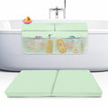 Bath Kneeler and Elbow Rest Pad Set, 2-Inch Thick, Memory Foam, Water-Resistant Mat – Baby Bath Time Essentials Cushion and Bath Kneeling Pad for Bathing Baby with Bathtub Toy Organizer (Mint Green)
