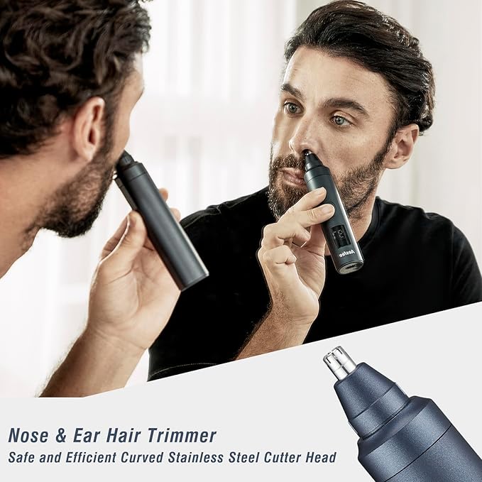 Beard Trimmers Kit for Men Precise Dial Adjustable 20 Lengths, 5-in-1 Electric Shavers and Hair Clippers Set - Body Nose Ear Mustache Hair Trimmers Razors Waterproof Wet/Dry - USB-C Charging Dock