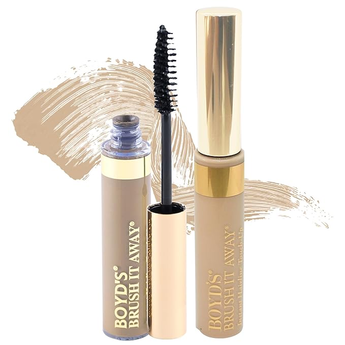Boyd’s Brush It Away | Grey Hair Root Touch Up for Women & Men | Temporary Hair Color Mascara | Quick-Dry Water-Resistant Concealing Formula | Blonde, 2-Pack