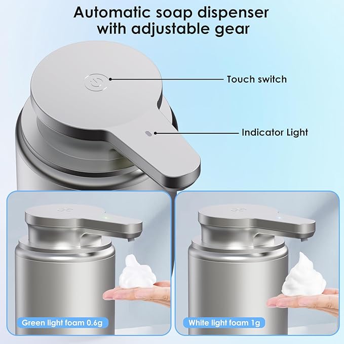 Automatic Soap Dispenser Touchless Foaming: Soap Dispenser Rechargeable for Bathroom