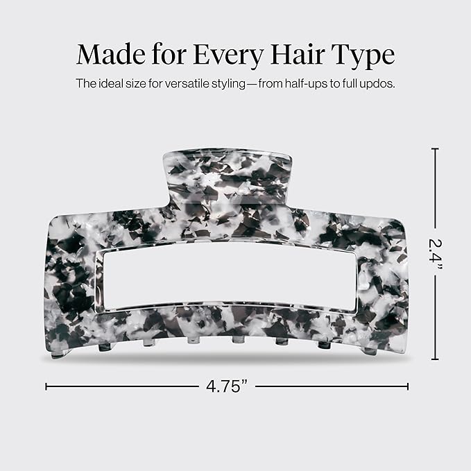 Kitsch Jumbo Hair Clip for Women – Recycled Plastic Hair Claw Clip - All-Day Strong Hold, Durable Non-Slip Grip for Thick & Thin Hair - Black, 1pc