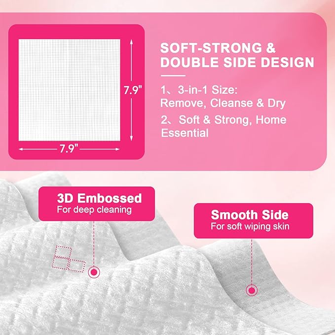 FACEMADE 240 Count (2 packs) Disposable Face Towels, 100% USDA Biobased Face Towelettes Disposable, Clean Facial Towels for Makeup and Clean Skin, Super Soft and Thick Dry Wipes Club
