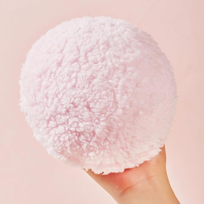 COSHINE Jumbo Body Powder Puff, 6 INCH (15cm) Extra Large Dust Powder Puff Applicator For Loose Mineral Powder Body Powder Shimmer Powder (PINK)