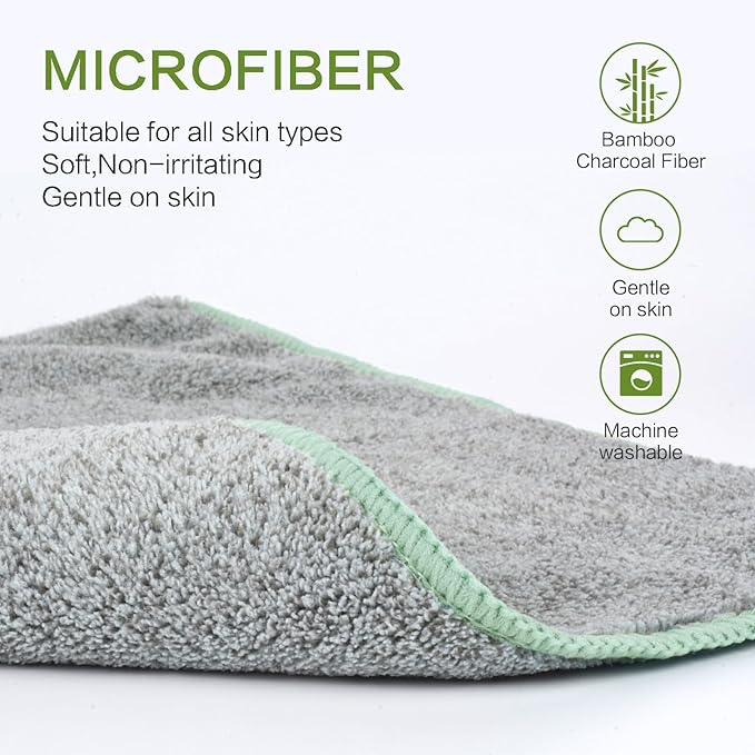 SINLAND Microfiber Face Cloths Highly Absorbent Washcloths Soft Feel Fingertip Towels Multi-Purpose Wash Cloths for Bathroom, Gym, Hotel, Spa and Kitchen, 12Inch x 12Inch