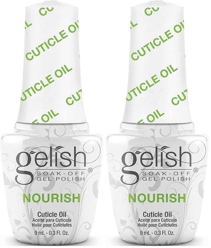 Gelish Mini Nourish Cuticle Oil - Hydrating & Nourishing Formula for Healthy Nails & Cuticles - Quick Absorbing, Non-Greasy, Ideal for Home & Professional Use (0.3 Fl Oz) (Pack of 2)