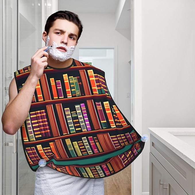 Loon Nature Bird Print Beard Bib Shaving Apron, Beard Hair Trimming Cape Gift For Dad