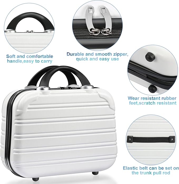 14-Inch Makeup Train Case Hardshell PC+ABS Travel Cosmetic Organizer, Makeup Storage Box for Toiletry Durable Portable Gifts for Women.