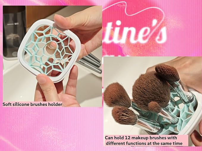 Makeup Brush Cleaner Machine - Electric Make up Brushes Cleaner Cleanser for All Size Beauty make up Brush, makeup brush and sponge cleaner with Dryer