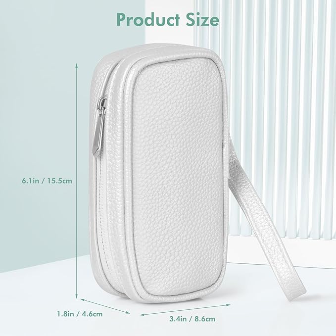 Tampon Holder for Purse - Portable Tampon Storage Bag with Zipper - Period Bags for Women (Silver)
