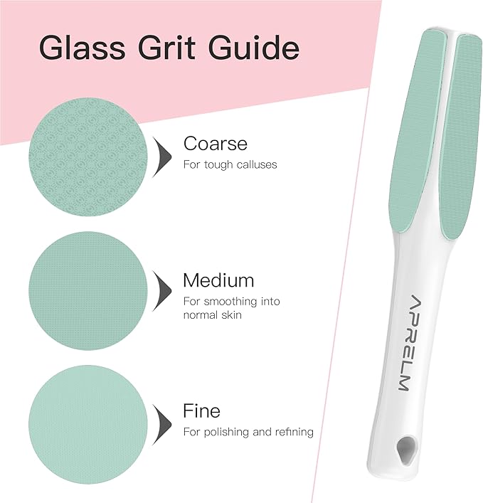 3-Sided Nano Glass Foot File, 3-in-1 Coarse/Medium/Fine Foot Callus Remover, Professional Callus Remover for Feet Hard Skin Smooth Polishing (Turquoise)
