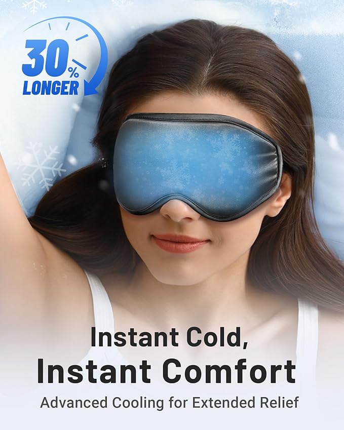 Cooling Eye Mask for Puffy Eyes: Fsa Eligible Items Hsa, Ice Eye Pack for Magraine After Surgery Relief - Reuable Cold Compress for Headache Puffiness - Comfortable Perfect Fit Gel Sleep Mask
