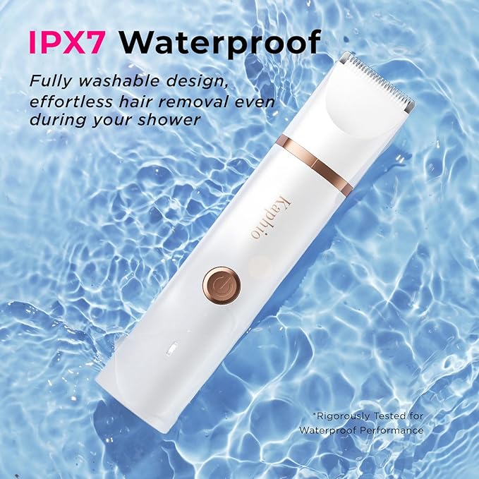 Bikini Trimmer for Women Pubic Hair: 2 in 1 Electric Razors for Women - Rechargeable Electric Shaver - IPX7 Waterproof Lady Shaver for Travel & Shower Use in Summer (White)