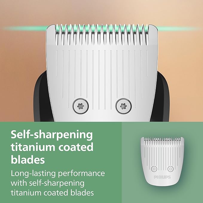 Philips Norelco All-in-One 18-Piece Trimmer 5000 Series - Shaver and Clipper for Face, Hair & Body, Self-sharpening Titanium Coated Blades, 16 Length Settings (0.5-16 mm), Wide Hair Clipper, MG5970/49