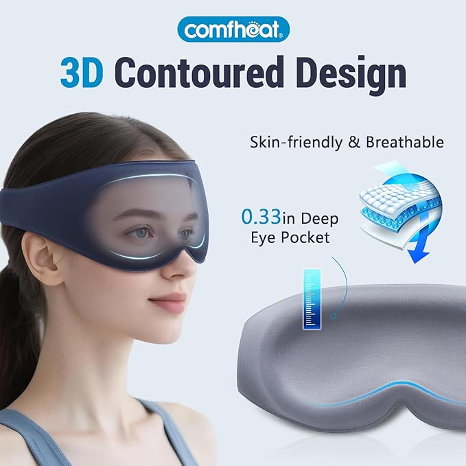 3D Cooling Sleep Mask Blackout Gel Eye Mask for Cold Hot Compress, Cooling Weighted Eye Mask for Sleeping, Zero Eye Pressure, Ice Cold Pack, Cold Compress for Puffy Eyes