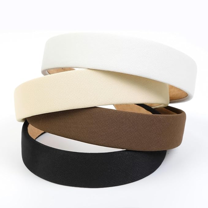 Huachi Headbands for Women Non Slip Trendy Headbands for Women’s Hair 1 inch Wide Cute Headband for Girls, Fall Head Bands Elastic Hair Bands for Womens Fashion Accessories for Women 4PCS