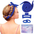 Heatless Curling Rod Headband, Upgraded 60" Extra Long Heatless Curls Soft Hair Curlers to Sleep In, Hair Rollers for No Heat Curls - Deep Blue