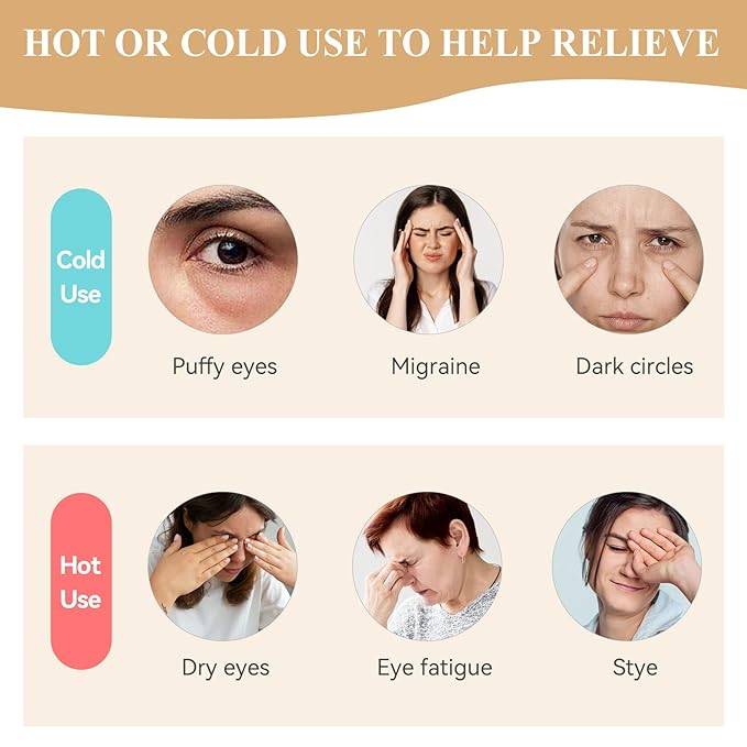 LEOSTEP 4 PCS Cooling Eye Mask Set - Ice Face Mask with Camellia Essential Oil, Cold Eye Compress and Reusable Gel Pads for Eyes Puffiness, Migraine Headache, Dark Circles, Dry Eyes