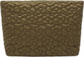 Puffy Quilted Makeup Bag, Cosmetic Bag, Travel Toiletry Organizer Pouch, Clutch for Wom (Brown Flower)