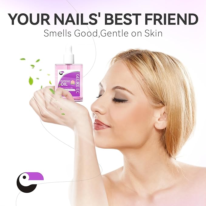 Nail Cuticle Oil for Moisturize and Repair - Gelike EC Easy and Quick Absorb Cuticles Care Treatment - Natural Peach Smells for Women and Men Dry Damaged Thin Nails
