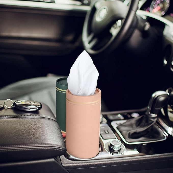 12 Pack Car Tissue Cylinder Holder Bulk with 3 Ply Facial Tissues, Round Napkin Holders for Cup Holder Cylinder Travel Paper Tubes Bulk Round Napkin Boxes Packs(Morandi)