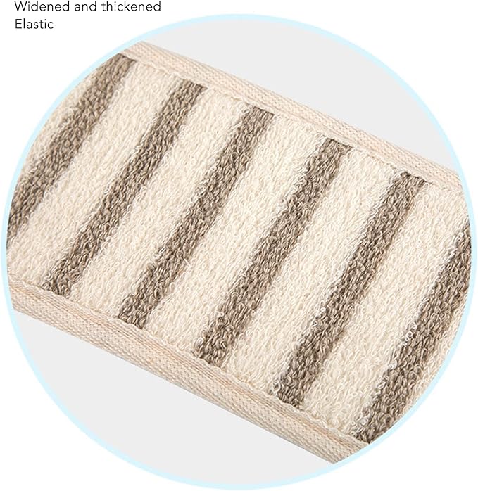 2pcs Linen Back Scrubber with Handles, Exfoliating Body Scrubber with Double Sided Texture, Foldable Portable Back Scrubber Strap for Deep Cleaning, Men Women Shower Back Scrubber for Home Bathroom