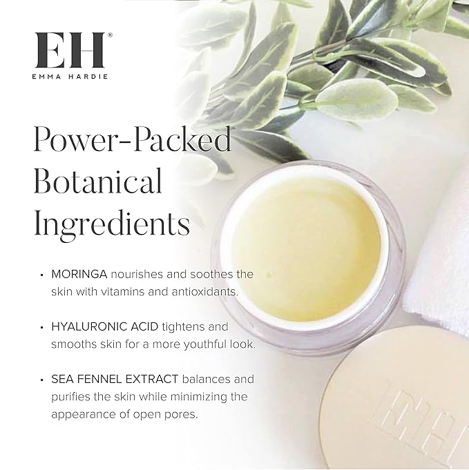 Emma Hardie Starter Kit: Travel Size 50ml Moringa Cleansing Balm, Travel Size 15ml Midas Touch Revitalising Cream & Professional Cleansing Cloth, Packed in a Cosmetic Bag, Natural & Cruelty Free