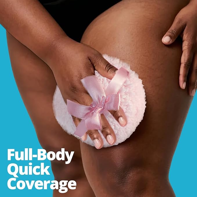 6" Large Powder Puff for Body Powder, Soft Body Dusting Powder Puff with Container, Washable, Quick Even Application, Pink