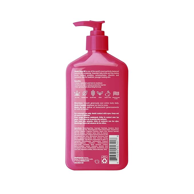 Hempz Brazilian Berry Beauty Actives Lotion with Peptides and Amino Acids,Hydrating and Firming Moisturizer for Body,Hands-and Feet 17 oz.,(Pack of 2)