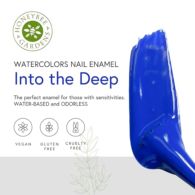 Honeybee Gardens Water-Based Nail Enamel, Into the Deep, Matte Deep Cobalt Blue, Eco-Friendly, Odorless & Vibrant Polish, 0.5 fl oz