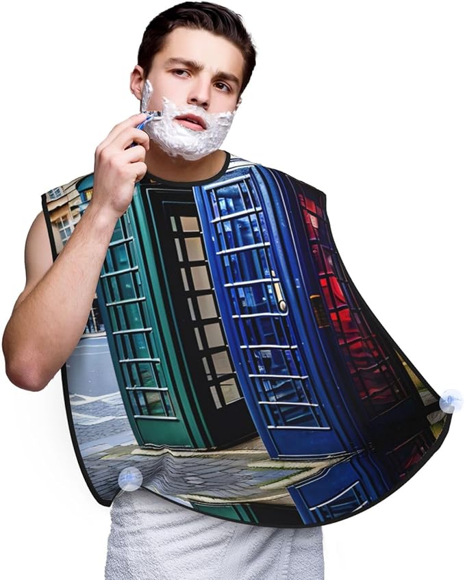 Fall Pumpkin Print Beard Bib Shaving Apron, Beard Hair Trimming Cape Gift For Dad