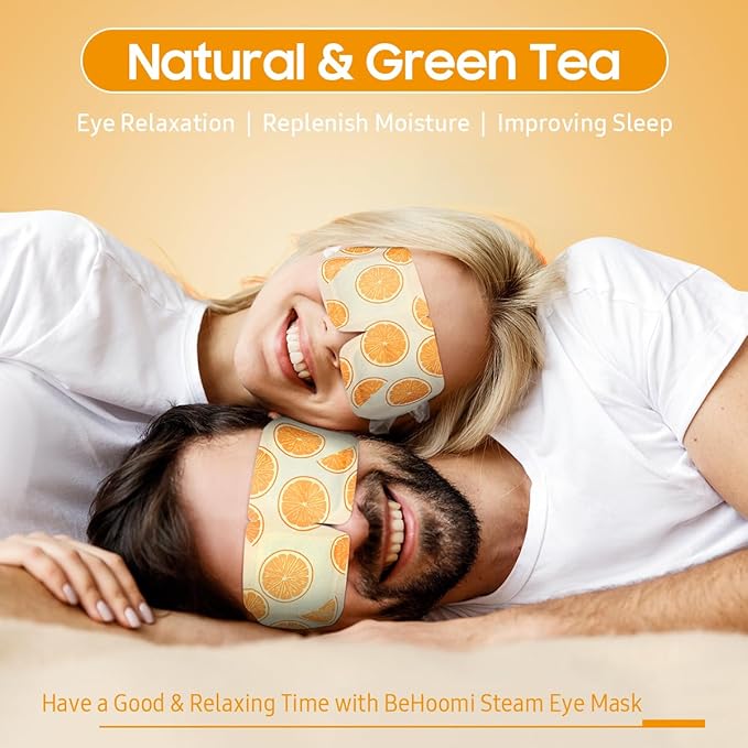 30Packs Steam Eye Mask, Heated Eye Mask Warm Compress for Eyes, Self Heating Disposable Steam Mask for Home Sleep, Spa, Travel Essentials & Relaxation Gifts, Stocking Stuffers (Sweet Orange)