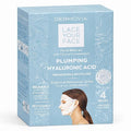 DERMOVIA LACE YOUR FACE Patented Compression Facial Mask, Reusable Biodegradable Cotton Anti Aging Skin Care, Plumping Hyaluronic Acid, 4 pack