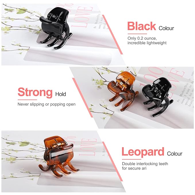 6 Pieces Hair Claw Clips, Morhom 1.3 Inch Jaw Clips for Thick or Medium Hair
