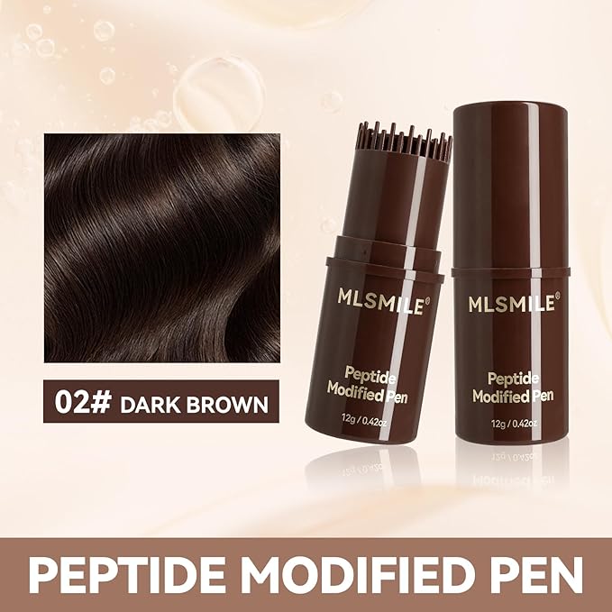 2-in-1 Hair Dye Comb for Women, Waterproof and Sweat-Proof Temporary Hair Dye Brush & Color Stick, Gray Hair Cover Touch Up Correction Stick for Unisex (Dark Brown)