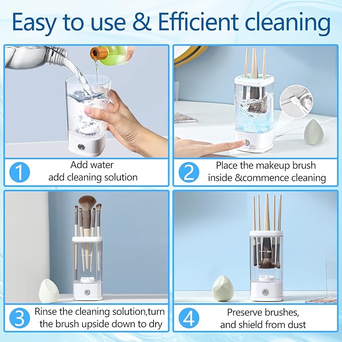 Electric Makeup Brush Cleaner, Automatic Makeup Brush Cleaning Machine, Ultimate Efficient, For All Size Makeup Brush