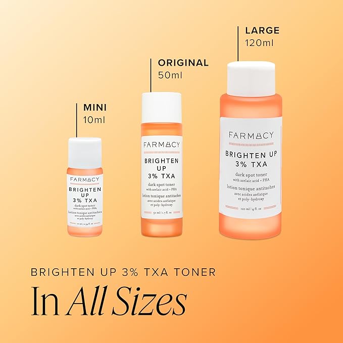 Farmacy 3% TXA Brightening Toner for Face - Dark Spot Corrector with Azelaic Acid, Tranexamic Acid + 5% PHA - Helps Even Texture + Tone, Fade Dark Spots + Exfoliate - Glow-Enhancing Skin Care (50ml)