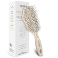 Fiora Naturals Hair Detangling Brush for Women - Detangler Hair Brush w/Flexible Soft Bristles- Gently Glides Through Tangles - Curly, Fine, Dry and Shower Wet Hairbrush, cepillo para cabello-Beige