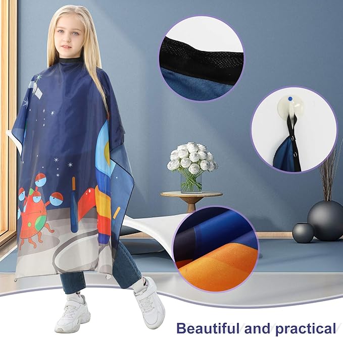 Kids Barber Cape - Professional Hair Cutting Cape,Salon Capes for Hair Stylist Shampoo Haircut Cape Barber Supplies
