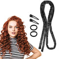 Heatless Curling Rod Headband, Heatless Hair Curler Heatless Curls Overnight for Short Long Hair No Heat Overnight Curls with Thin Curlers to Sleep In for Short Hair (Black)