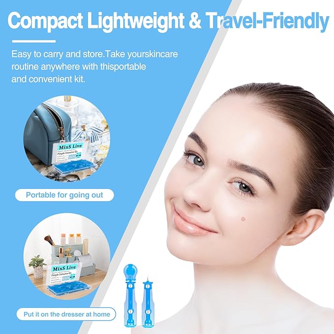Sterile Pimple Needle Kit - 80 pcs 0.3mm Ultra-Fine Acne Needles + 108 Dots Acne Pimple Stickers - Effective Blemish & Blackhead Removal Tools for Clear Skin