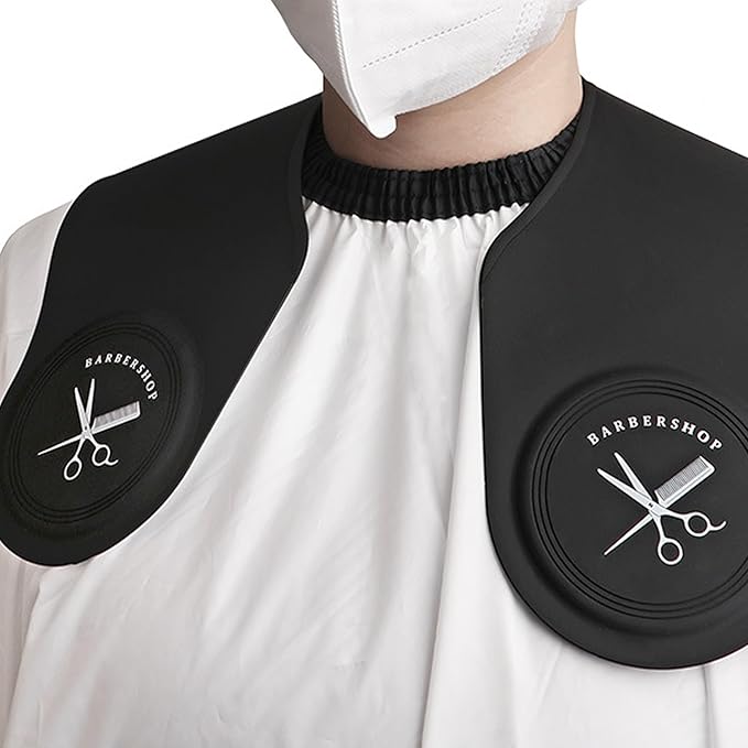 Black Large Hair Cutting Collar, Silicone Weighted Hair Dye Collar, Silicone Haircut Guard Shield, Rubber Neck Wrap, Barber Shop Hair Cutting Pad for Salon Hairdressing Hair Coloring