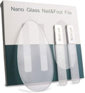 RedFlow Glass Nail File,Nail Buffer Set Contains 2 Nano Glass Nail Files and 1 Nano Glass Foot File,Professional Manicure Set,Nail Files for Natural Nails Removing Calluses