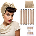 Overnight Hair Curlers Heatless Curls - 6 Pcs No Heat Blowout Curling Rods to Sleep In with Satin Hair Scarf