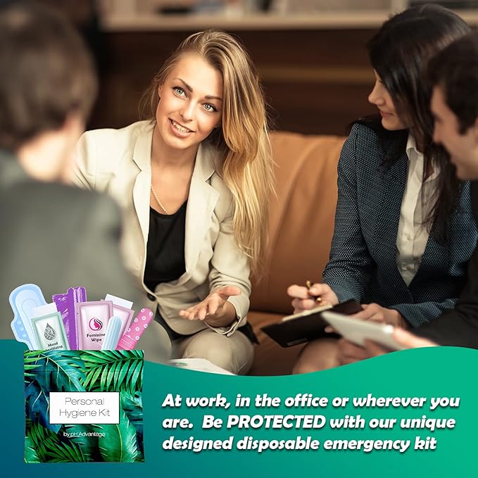 Menstrual Kit All-in-One 10 Pack | Convenience on The Go | Period Kit Pack for Travelling, Tweens & Teenager | Individually Wrapped Feminine Hygiene Product (Green Ferns)